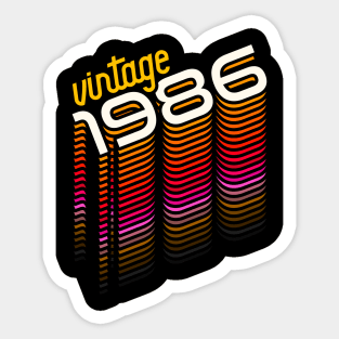 Vintage Made in 1986 ))(( Retro Birthday Year Gift Sticker